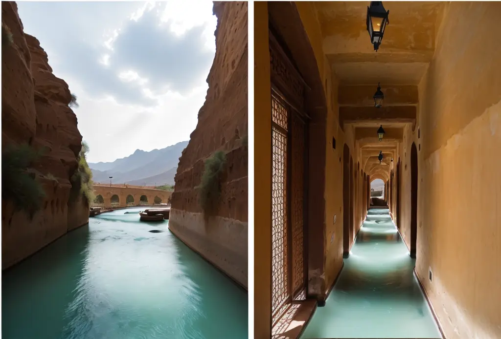 An infinity pool built in a narrow canyon at Banyan Tree, a luxury hotel within the exclusive Ashar Valley. Between October and March, even the hotel’s smallest villas cost well over $1,000 per night.