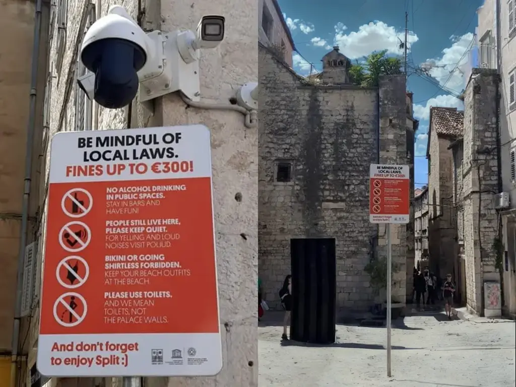 Tourist warning signs go up in Split, highlighting potential fines | Croatia  Week